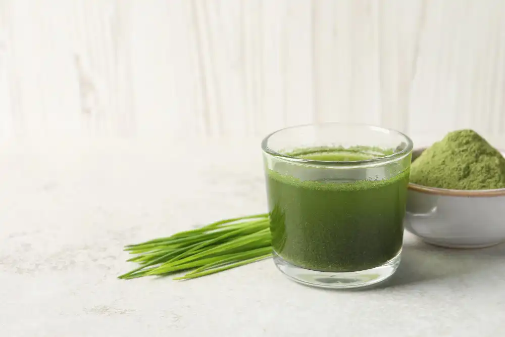 Why is Raw Wheat Grass Juice Powder gluten-free despite being from wheat?